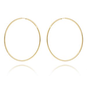 Argola dourada grande folheada ouro 18k