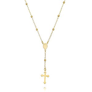 Colar de Terço folheado em ouro 18k