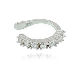 Piercing de Pressão com zirconias Ródio Branco