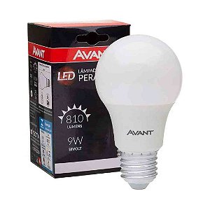 Lâmpada LED 9w Bulbo Bivolt Avant - Branco Frio