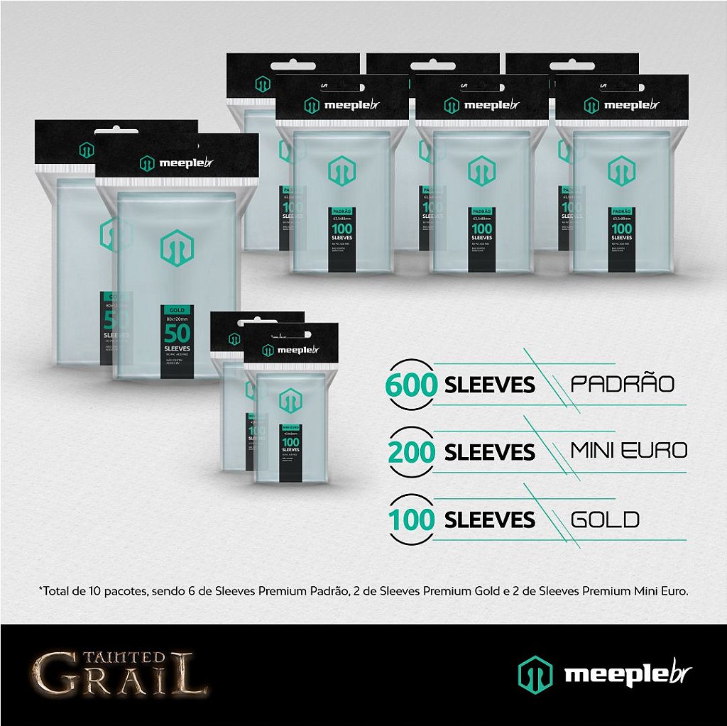 Sleeves Slim - Meeplebr (Diversos Tamanhos)