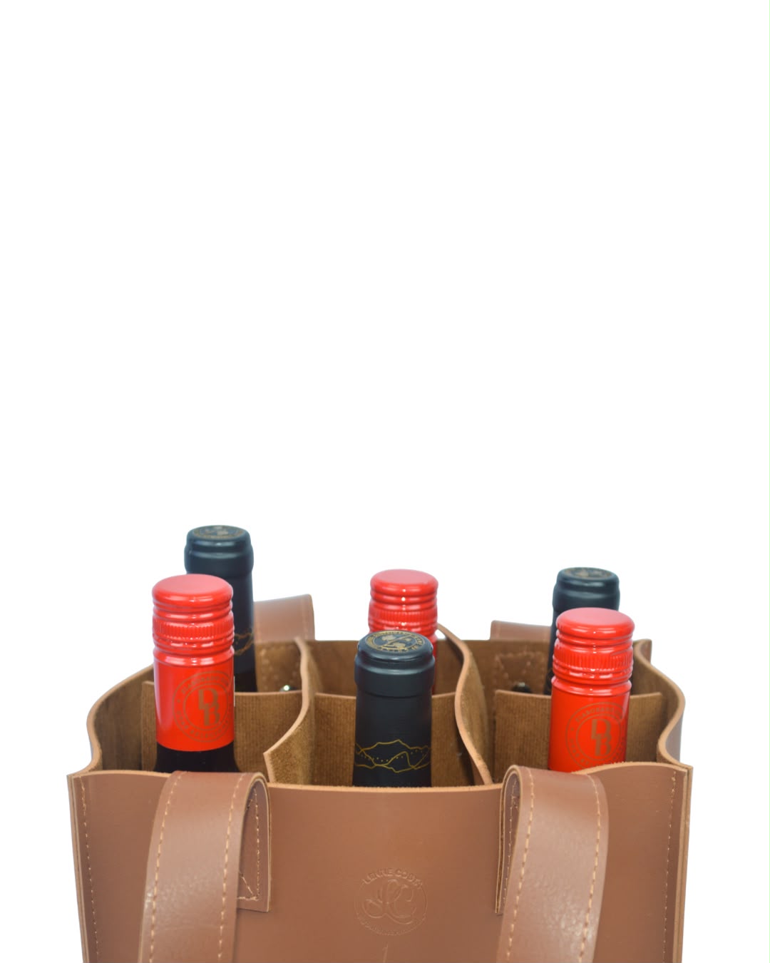 Porta-vinhos em couro