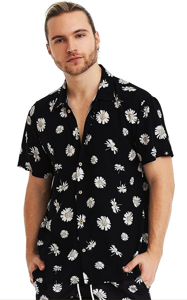 camisa aberta manga curta