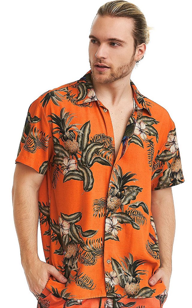 camisa tropical masculina