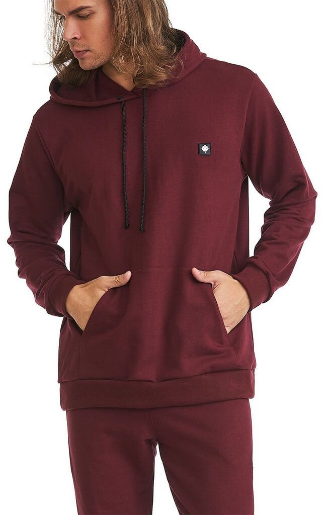 burgundy designer moletom com capuz