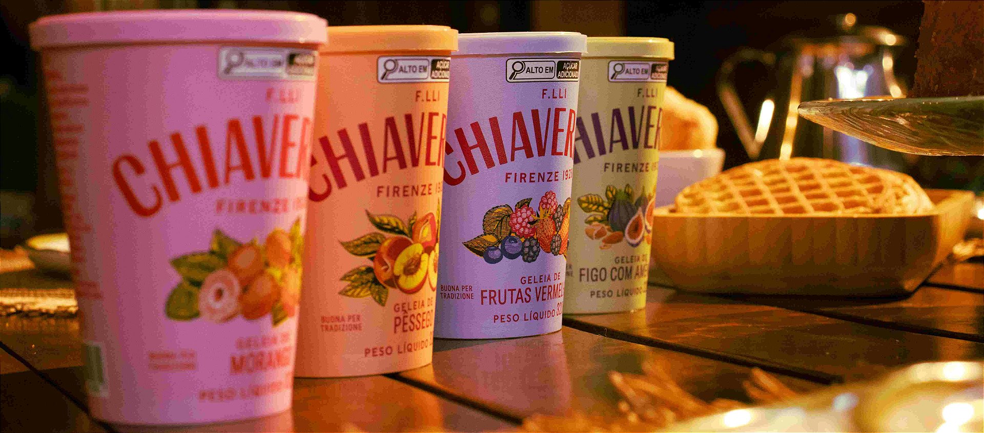 Diferentes sabores Chiaverini reunidos em uma composição de celebração
