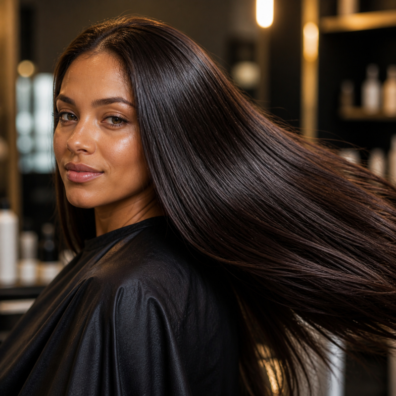 Resultado em cabelos secos com hidratação intensa e brilho após uso do Kit Shampoo e Condicionador Argan Shine BARROMINAS