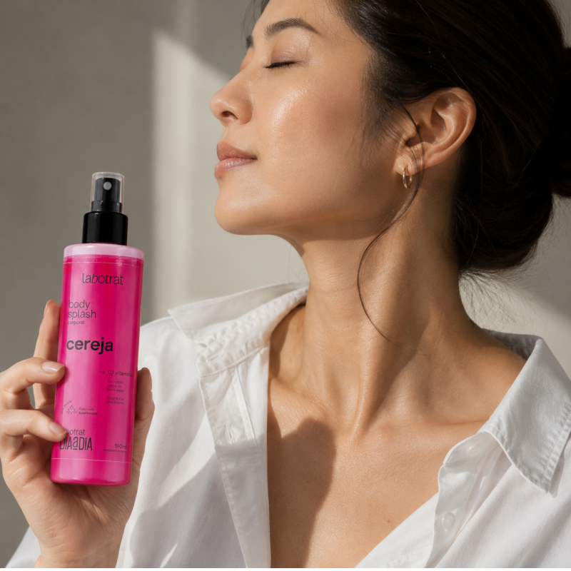 Body Splash Corporal LABOTRAT Cereja 190ml com alta fixação e fragrância envolvente