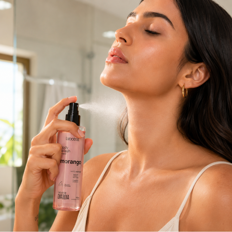 Body Splash Corporal LABOTRAT Morango com fragrância envolvente e adocicada