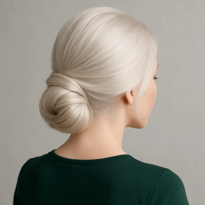 Cabelos platinados penteados com Condicionador Roxo Vegano COSMECEUTA Blond Matizante – reflexo frio sem amarelado