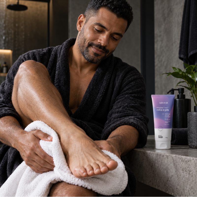 Esfoliante 2 em 1 Mãos e Pés LABOTRAT com ação desodorante e sensação de frescor