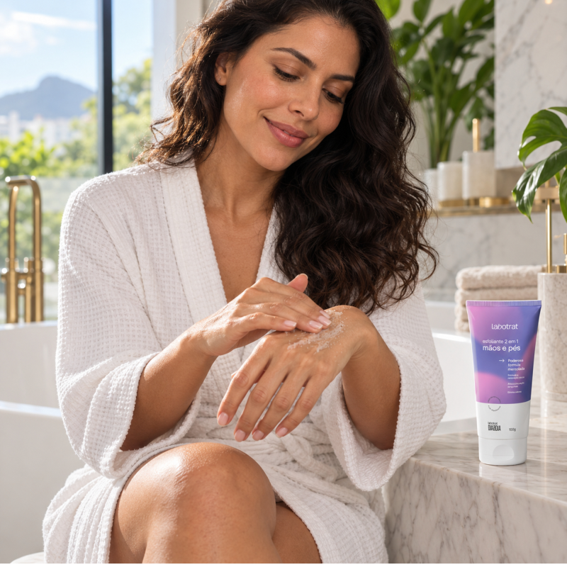 Esfoliante 2 em 1 Mãos e Pés LABOTRAT 100g para renovação celular e maciez