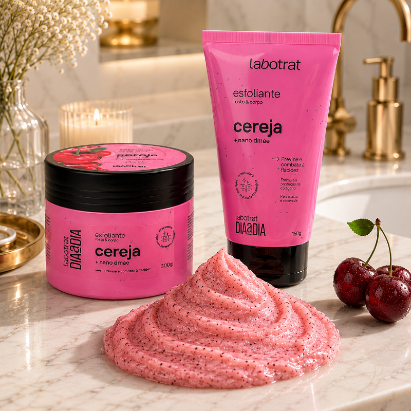 Esfoliante Cereja LABOTRAT Dia a Dia para pele macia e renovada