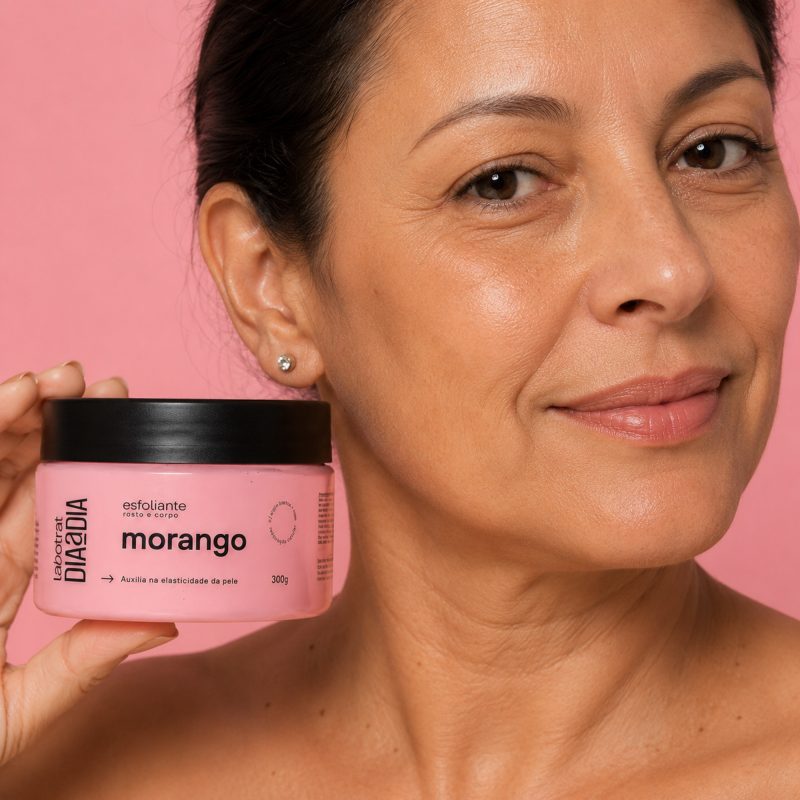 Esfoliante Rosto e Corpo LABOTRAT Morango 300g com argila branca para renovação celular