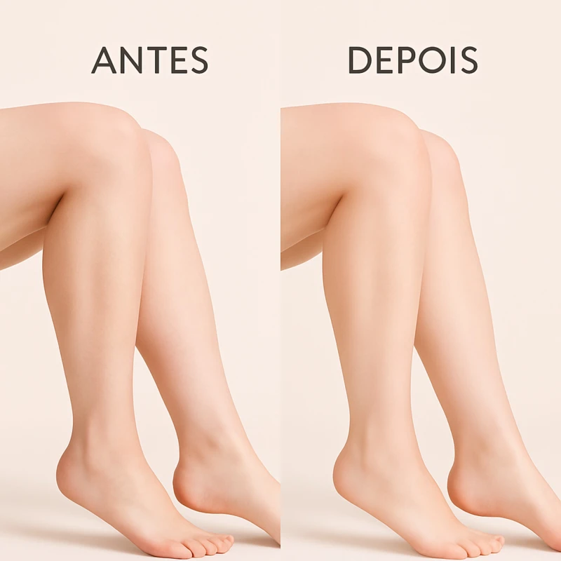 Antes e depois do Hidratante Labotrat Melancia em pele clara – melhora da maciez e aparência saudável