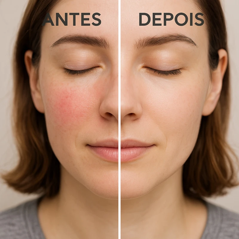 Resultado do Kit Pele Sensível Labotrat Dermo Skin - pele com rosácea mais uniforme e calma