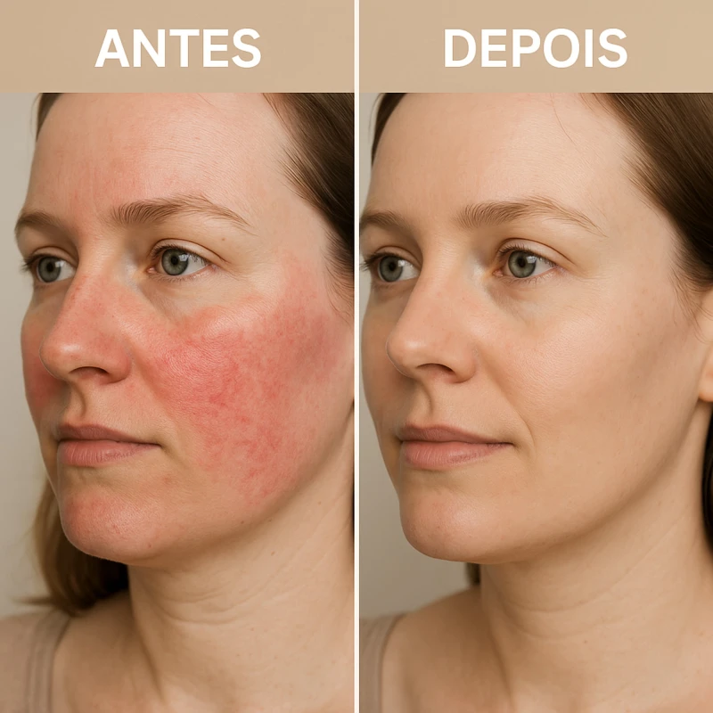 Resultado do Kit Pele Sensível Labotrat Dermo Skin - pele feminina com menos vermelhidão e mais conforto