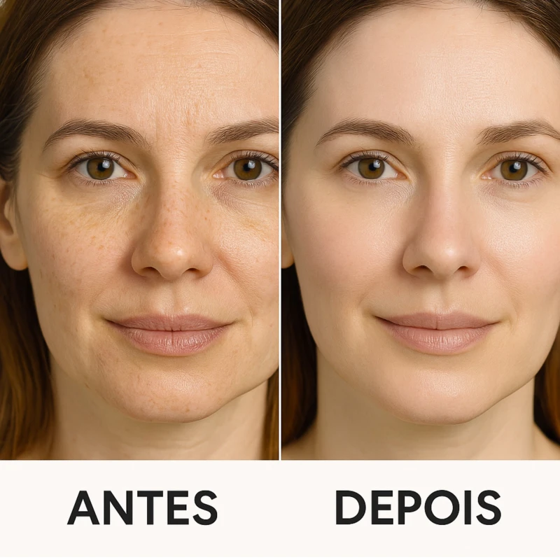 Resultado do Kit Facial Retinol LABOTRAT - linhas de expressão suavizadas e textura da pele mais uniforme