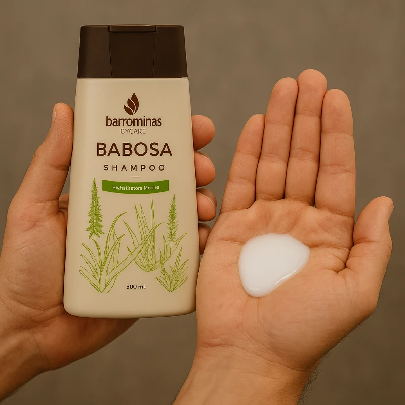 Textura do Shampoo BARROMINAS Babosa – Líquida e cremosa com babosa