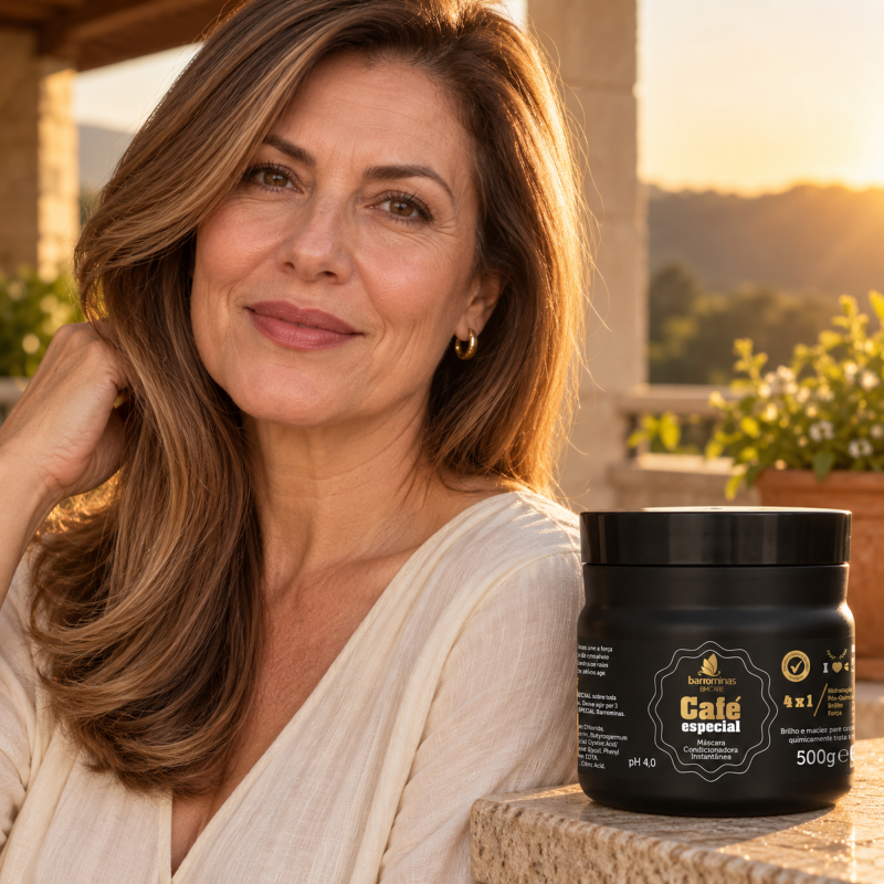 Máscara Condicionadora Café Especial BARROMINAS 500g cabelo colorido com pontas mais bonitas