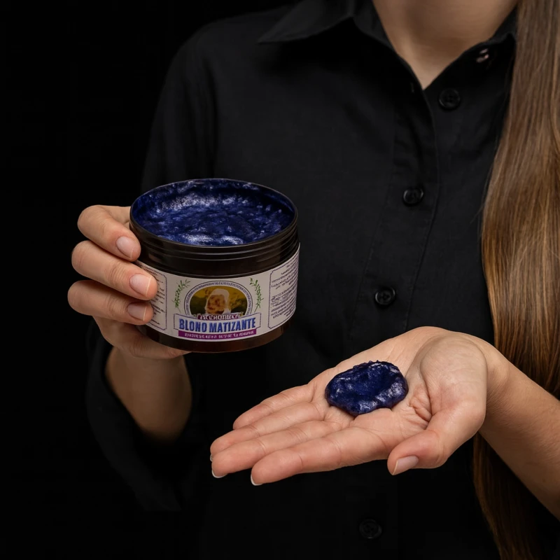 Textura cremosa da Máscara Roxa Vegana COSMECEUTA Blond Matizante – hidratação intensa para loiros, platinados e grisalhos