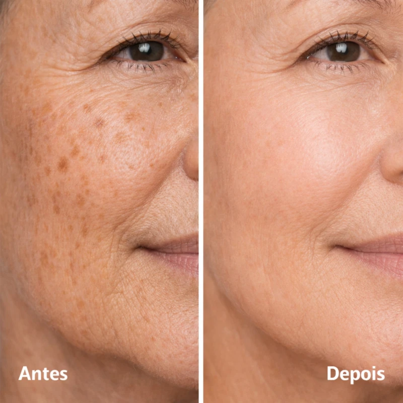 Antes e depois - Sabonete Clareador Labotrat em pele madura