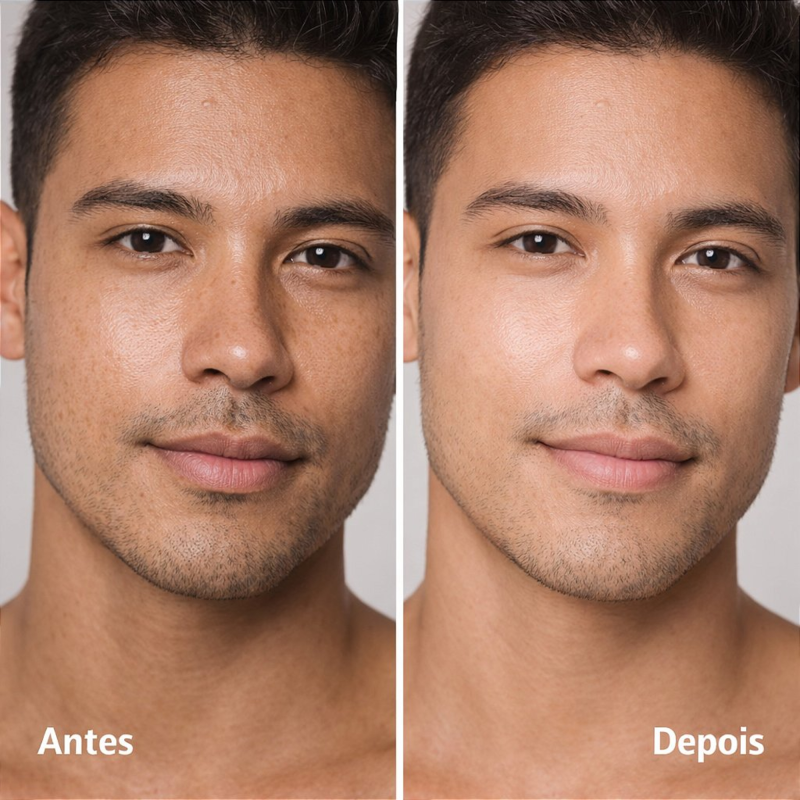 Resultado do Sabonete Facial Clareador LABOTRAT na uniformização do tom da pele