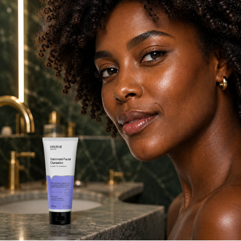 Pele luminosa e uniforme com Sabonete Facial Clareador LABOTRAT 100ml