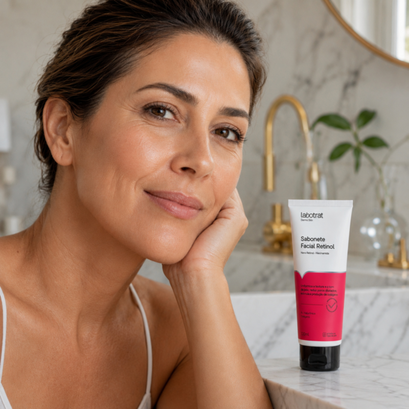 Sabonete Facial Retinol LABOTRAT 100ml para firmeza elasticidade e luminosidade da pele