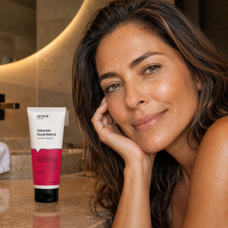 Sabonete Facial Retinol LABOTRAT 100ml auxilia na melhora de rugas e linhas finas