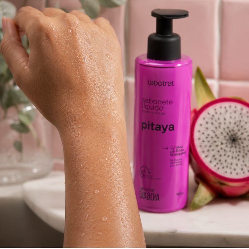 Sabonete Líquido Rosto e Corpo LABOTRAT Pitaya para limpeza e hidratação sem ressecar