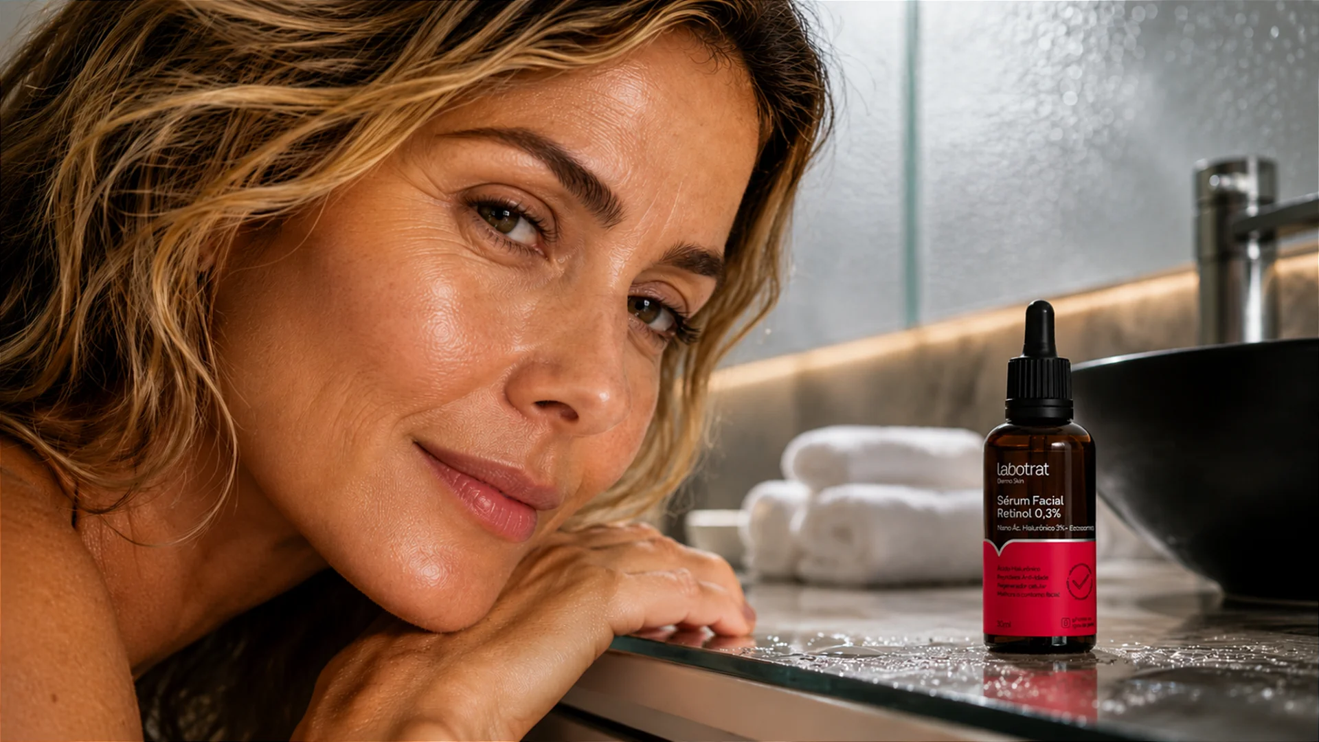 Sérum Facial Retinol LABOTRAT 30ml firmeza elasticidade contorno facial e cuidado anti-idade