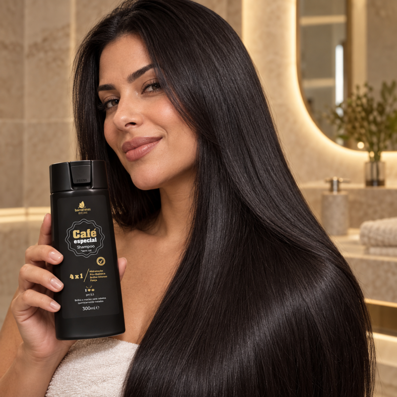 Shampoo Café Especial BARROMINAS 300ml brilho e maciez pós-progressiva