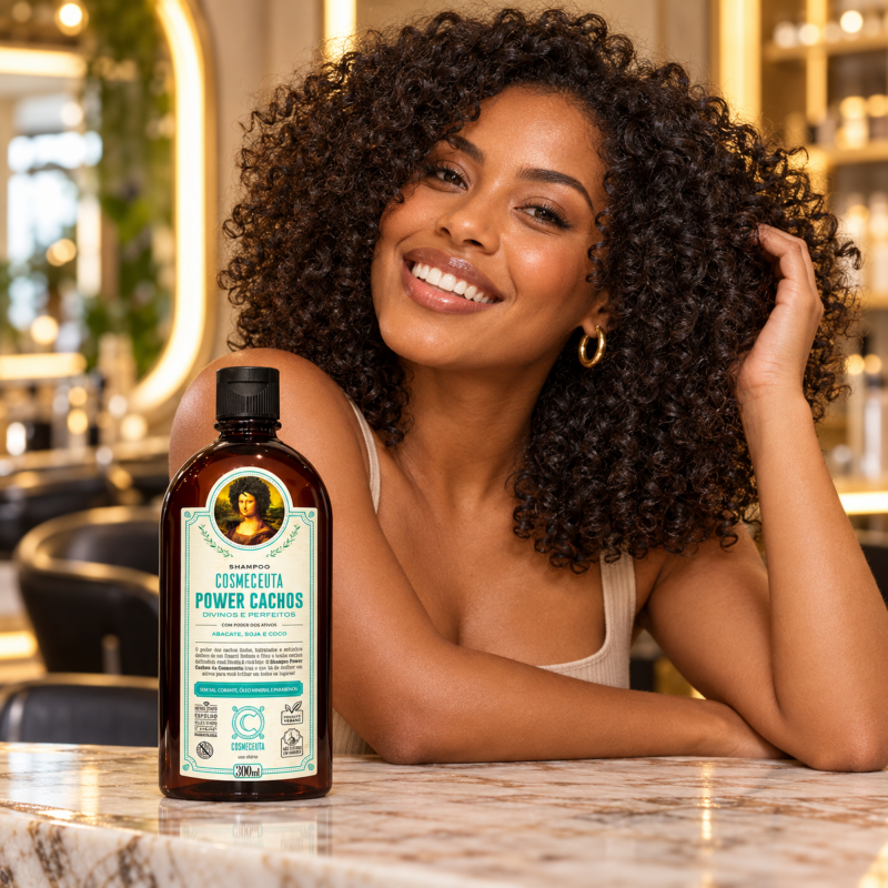 Shampoo Power Cachos Cosmeceuta 300ml para cachos definidos e hidratados