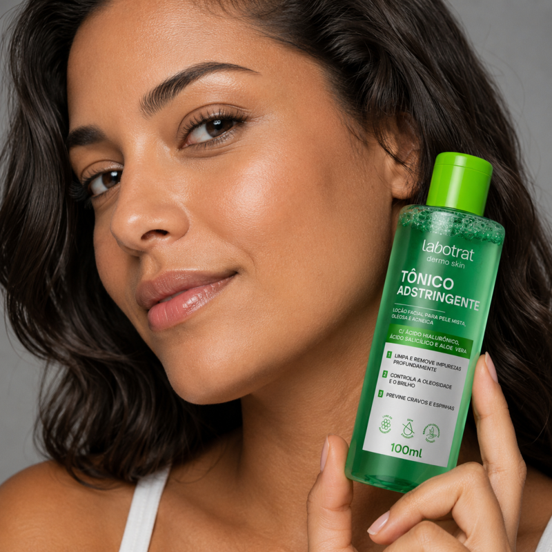 Tônico Adstringente LABOTRAT Dermo Skin 100ml para equilíbrio da oleosidade da pele