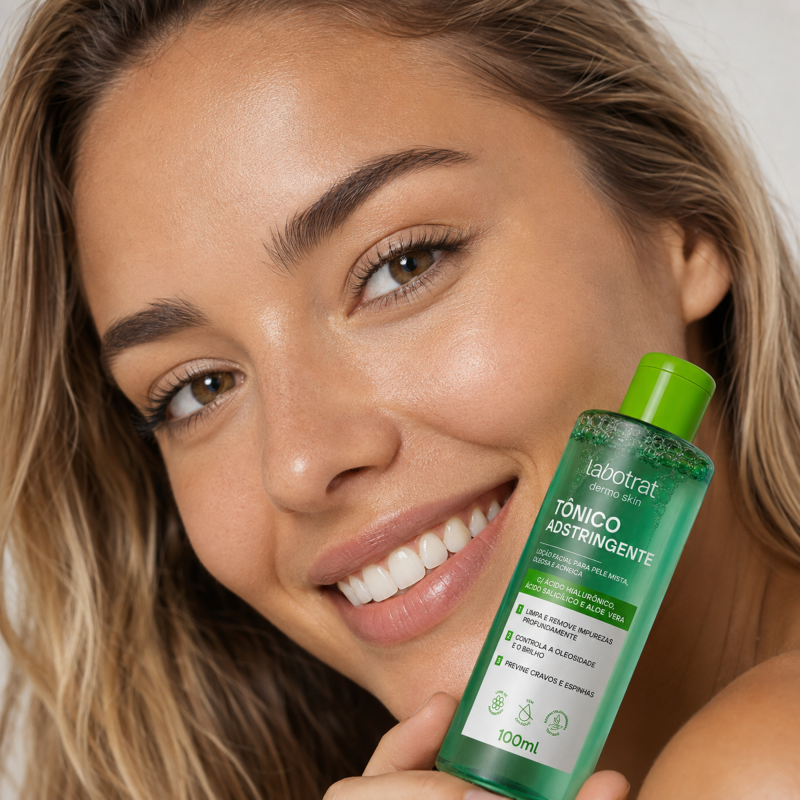 Tônico Adstringente LABOTRAT Dermo Skin 100ml limpeza profunda e desobstrução dos poros