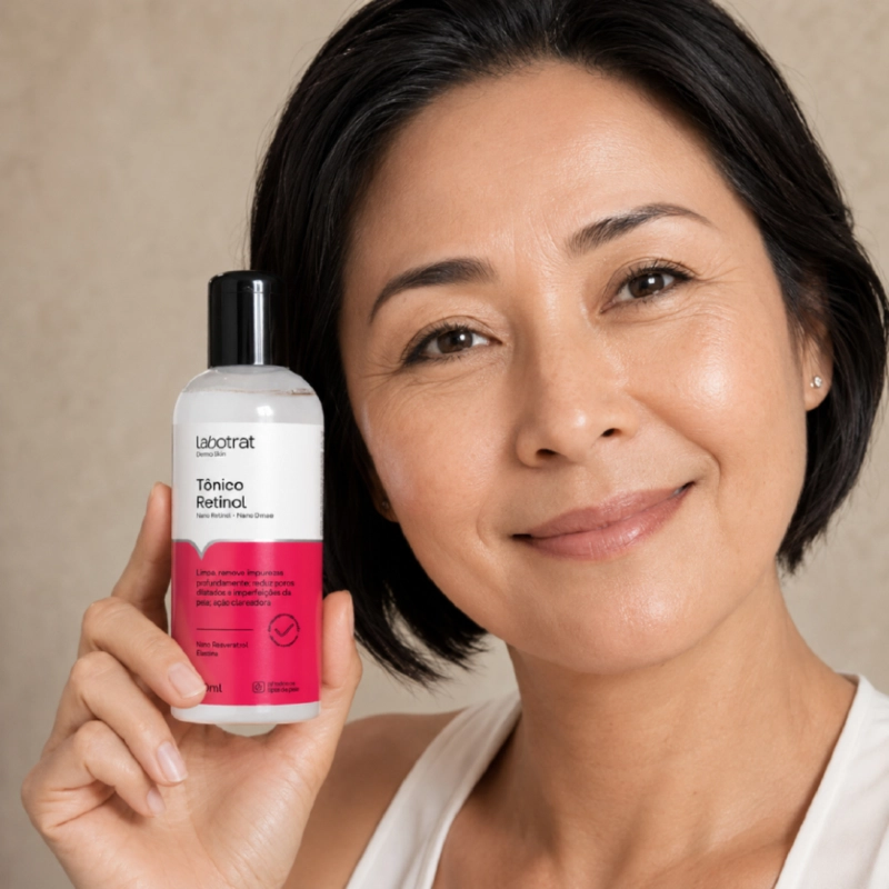 Tônico Facial Retinol LABOTRAT 110ml ação clareadora e cuidado do tom da pele