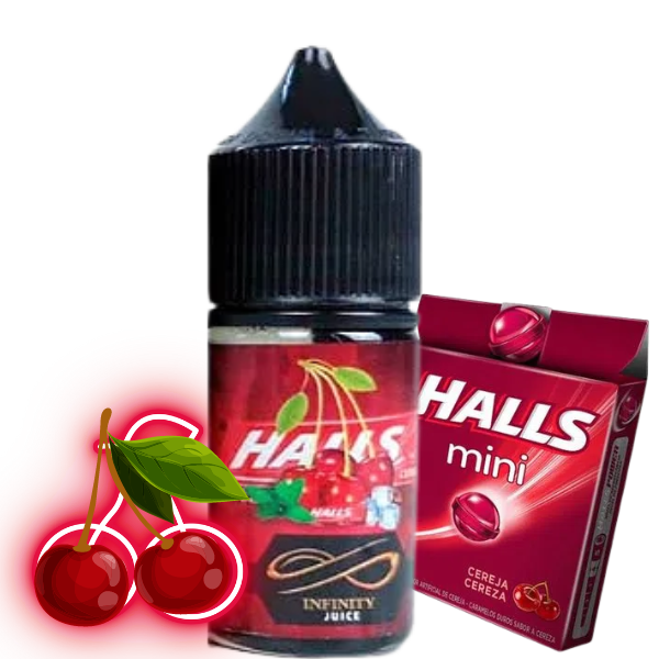 Liquído Halls Cereja Zero Nicotina Infinity Juice Cigarro