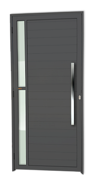 Porta Alumínio Lambril Visione C/Puxador D.Preto 90 Brimak