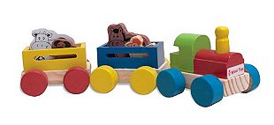 Trem de Carga Baby Maria Brinquedo Educativo de MadeiraBrinquedos