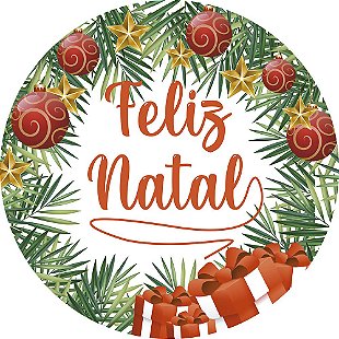 Painel de Lona Redondo Feliz natal e um Próspero Ano Novo Pisca