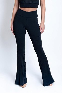 calça flare malha crepe