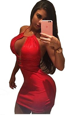 vestido curto decote profundo