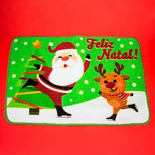 Tapete Decorativo Natal para Porta Papai Noel Ho Ho Ho - 40x60cm