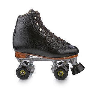 Patins Duplos Clássicos - Cano Alto Couro, 4 Rodas, Tamanho 36/Br 6, Unissex