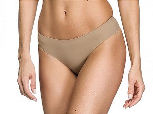 Calcinha Tanga Sem Costura - Bege - Ela Lingerie