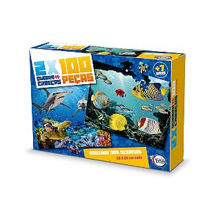 Jogo quebra cabeca puzzle kids motos 100 pcs toia