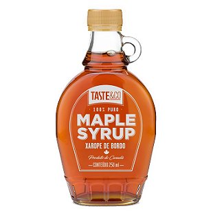 Kit com 5 Xarope de Bordo Maple Syrup da Taste & Co 250ml em