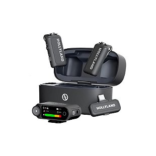 Hollyland LARK M2S Mini Combo Microfone Sem Fio Para Câmeras e