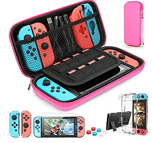 Kit Completo Bolsa + Case + Película + 2 Grip Switch Oled